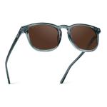 WearMe Pro WMP Eyewear - Men's Polarized Modern Rounded Square Sunglasses (Crystal Stone Blue/Brown Lens)