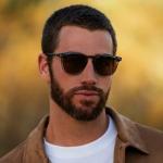 WearMe Pro WMP Eyewear - Men's Polarized Modern Rounded Square Sunglasses (Crystal Stone Blue/Brown Lens)