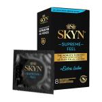 SKYN Supreme Feel Extra Lube Non-Latex Condoms, 8 Count, Ultra-Thin & with 40% Extra Lubrication for a Natural, Smooth Fit