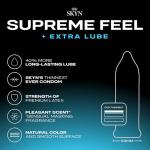 SKYN Supreme Feel Extra Lube Non-Latex Condoms, 8 Count, Ultra-Thin & with 40% Extra Lubrication for a Natural, Smooth Fit