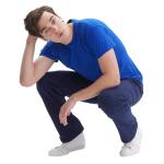 Hanes Essentials Sweatpants, Men’s Cotton Jersey Pants with Pockets, 33”, Navy, Medium