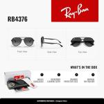 Ray-Ban RB4376 601/8G 57MM Black/Grey Gradient Pilot Sunglasses for Men for Women