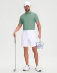 M MAELREG Golf Shirts for Men Dry Fit Performance Classic Fit Athletic Business Office Short Sleeve Golf Shirts Green Grey