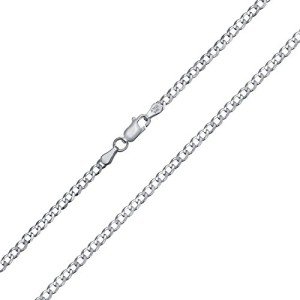 Men's 24-Inch 3MM Diamond Cut Silver Cuban Chain