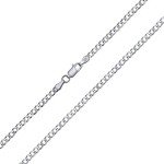 Men's 24-Inch 3MM Diamond Cut Silver Cuban Chain