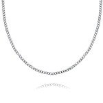 Men's 24-Inch 3MM Diamond Cut Silver Cuban Chain