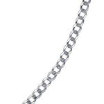 Men's 24-Inch 3MM Diamond Cut Silver Cuban Chain