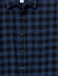 Men's Blue Buffalo Plaid Long-Sleeve Flannel Shirt