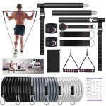 Pilates Bar Kit with Resistance Bands for Home Gym