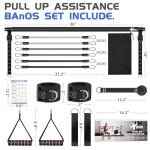 Pilates Bar Kit with Resistance Bands for Home Gym