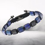 Men's Adjustable Lapis Lazuli Bead Bracelet