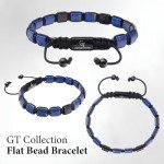 Men's Adjustable Lapis Lazuli Bead Bracelet