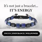 Men's Adjustable Lapis Lazuli Bead Bracelet