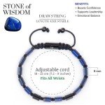 Men's Adjustable Lapis Lazuli Bead Bracelet