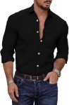 Men's Slim Fit Casual Long Sleeve Button-Up Shirt