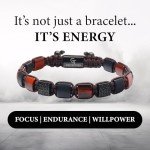 Men's Red Tiger Eye Adjustable Bead Bracelet