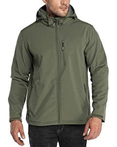 Men's Waterproof Softshell Jacket with Hood, Oliver Green