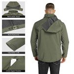 Men's Waterproof Softshell Jacket with Hood, Oliver Green