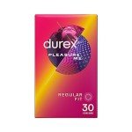 Durex Ribbed & Dotted Regular Fit Condoms, 30 Pack