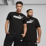 PUMA Men's Black Essential Logo T-Shirt, Medium