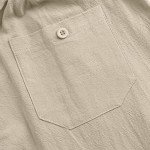 Men's Casual Linen Cotton Yoga Pants - Khaki