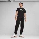 PUMA Men's Black Essential Logo T-Shirt, Medium