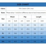 Men's Casual Linen Cotton Yoga Pants - Khaki