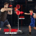 Boxing Ball Set with Gloves and Adjustable Stand