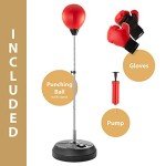 Boxing Ball Set with Gloves and Adjustable Stand
