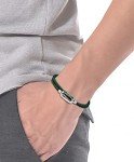 Lacoste Men's Green Leather Starboard Bracelet