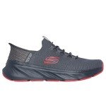 Skechers Men's Slip-On Edgeride Sneakers - Charcoal/Red