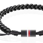 Tommy Hilfiger Men's Black Braided Link Bracelet