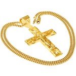 Men's 24k Gold Plated Filigree Cross Necklace