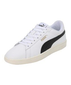 PUMA Smash 3.0 Leather Sneakers - White/Black/Gold
