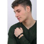 Tommy Hilfiger Men's Black Leather Carabiner Bracelet