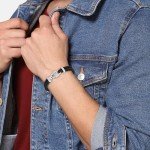 Tommy Hilfiger Men's Black Leather Carabiner Bracelet