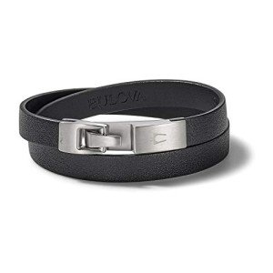 Bulova Men's Classic Leather Wrap Bracelet