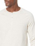 Men's Slim-Fit Long-Sleeve Henley Shirt - Oatmeal