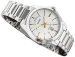Casio Silver Strap Analog Watch with White Dial