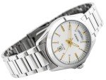 Casio Silver Strap Analog Watch with White Dial