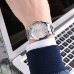 Casio Silver Strap Analog Watch with White Dial