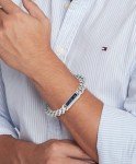 Tommy Hilfiger Men's Sodalite Link Bracelet - Silver