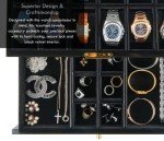 Men’s 12 Slot Watch Box Organizer with Glass Top