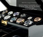 Men’s 12 Slot Watch Box Organizer with Glass Top