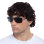 Lincoln Gunmetal Aviator Sunglasses for Men