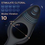 Vibrating Cock Ring with Clitoral Vibrator - 10 Modes