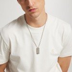 Calvin Klein Men's Silver Grid Pendant Necklace