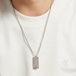 Calvin Klein Men's Silver Grid Pendant Necklace