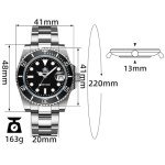 Men's 200M Waterproof Quartz Dive Watch - Black Dial