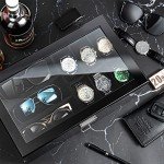 Men's Wooden Jewelry Box with Glass Top Organizer